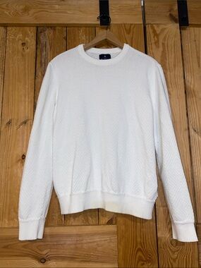 Ben Sherman White Textured Crewneck Pullover